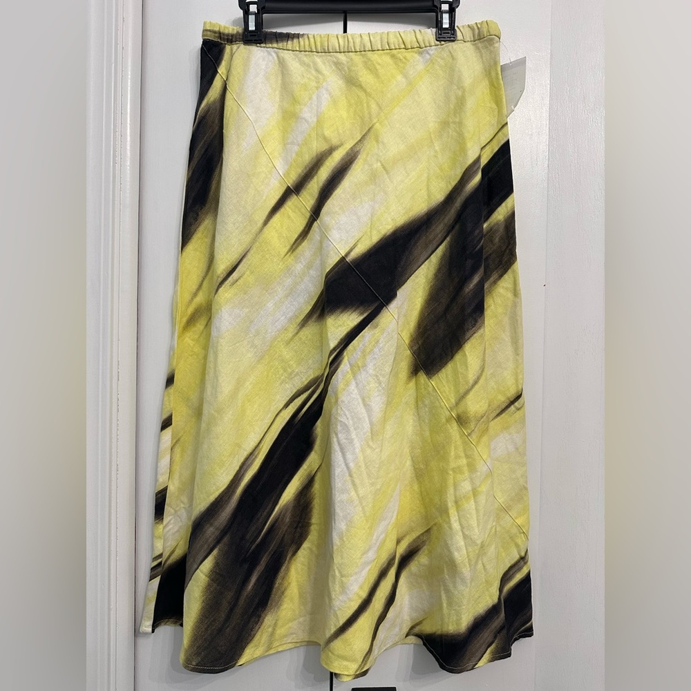 DKNY Asymmetrical Skirt in Yellow and Black